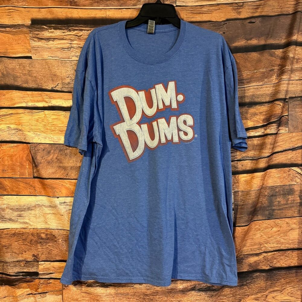 GILDAN SOFTSTYLE T-Shirt Men's Blue 3XL Dum-Dums Candy Cotton Blend Crew Neck
